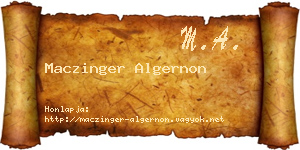 Maczinger Algernon névjegykártya